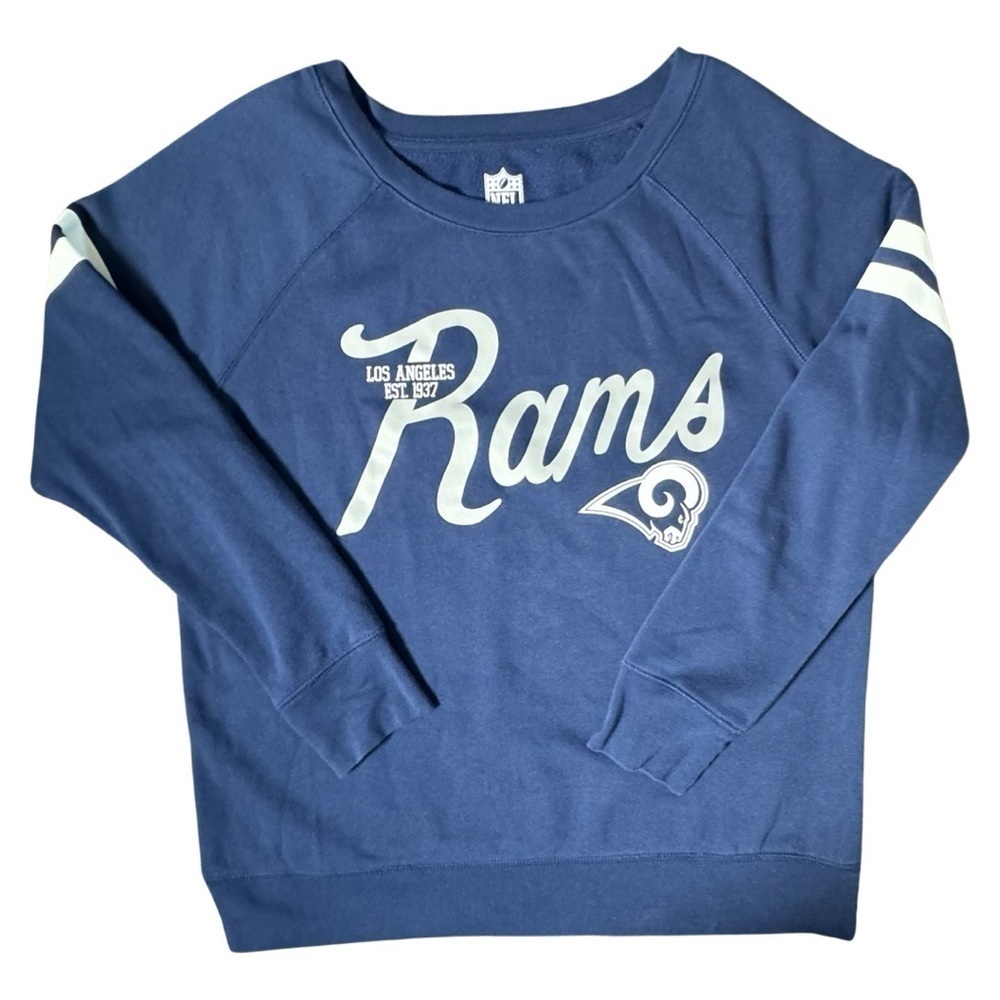 Los Angeles Rams Navy Blue Sweatshirt Size Large Crewneck Officially Licensed